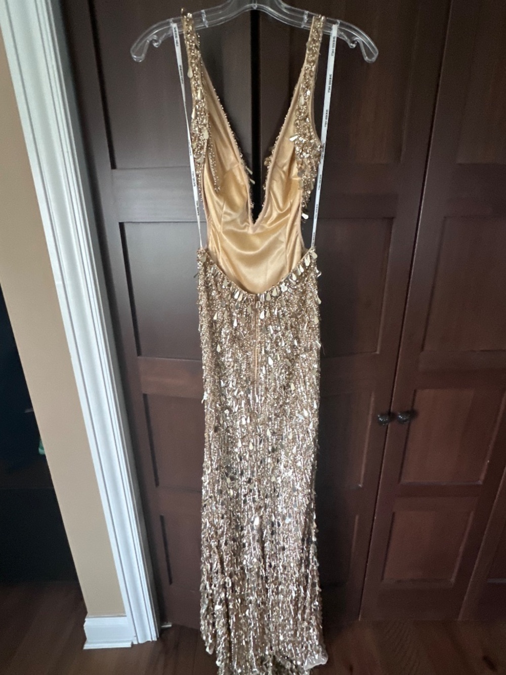 2026 Sherri Hill Gold beaded prom dress - Picture 3 of 10